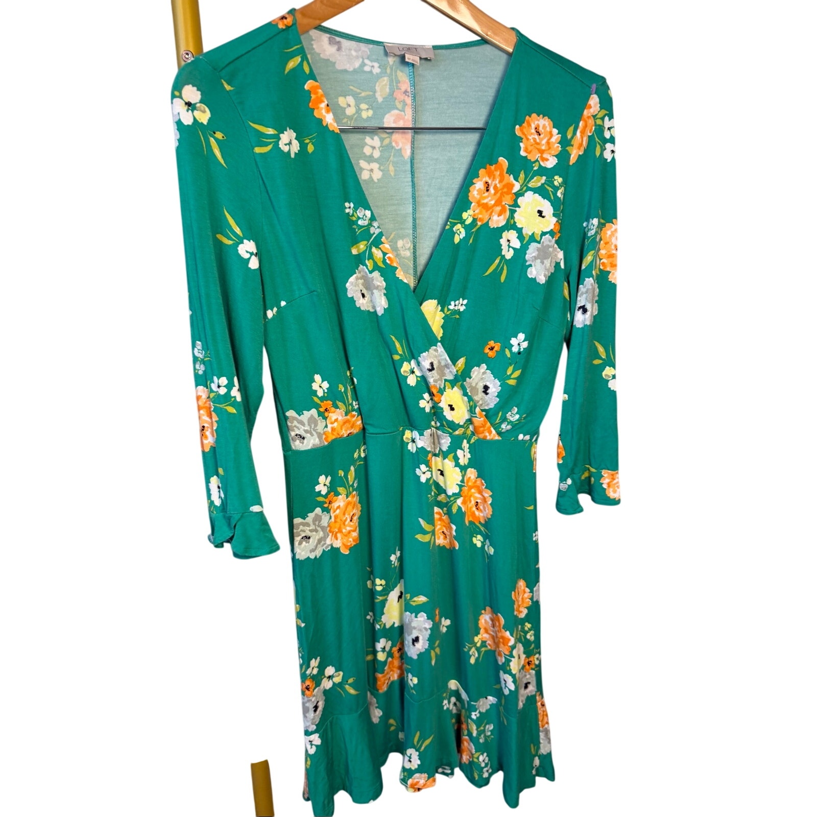 Loft Green Flowy Fairy Style Dress